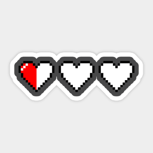 Last Half of 3 Pixel Hearts Sticker